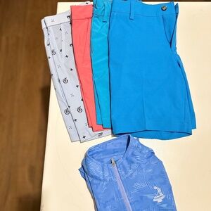 4 pair of golf shorts and Pinehurst boys 3/4 zip